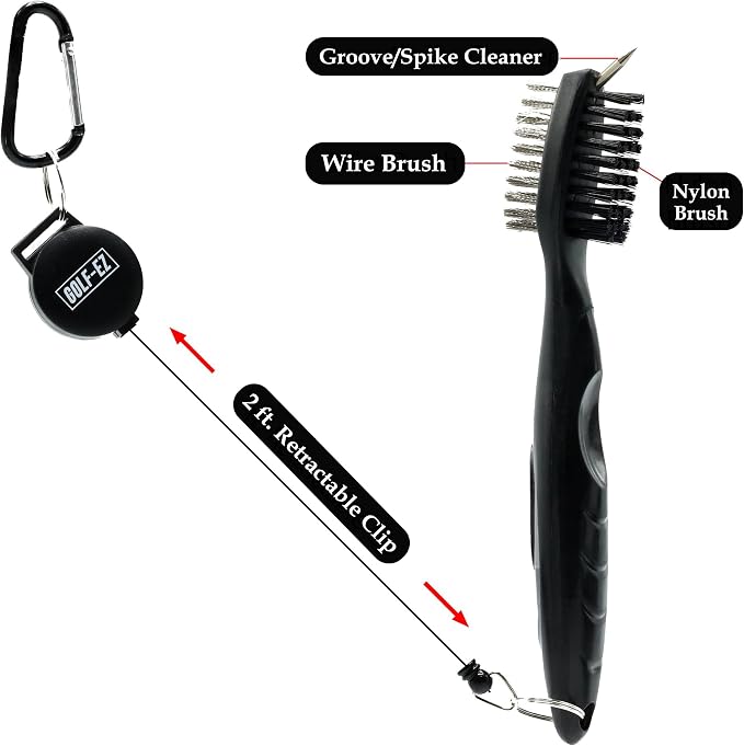 Golf Essentials Kit | Must-Have Accessories – Water Brush, Towel, Club Brush, Ball Marker, Divot Repair Tool, Ball & Tee Holder, Golf Gifts for Men & Women