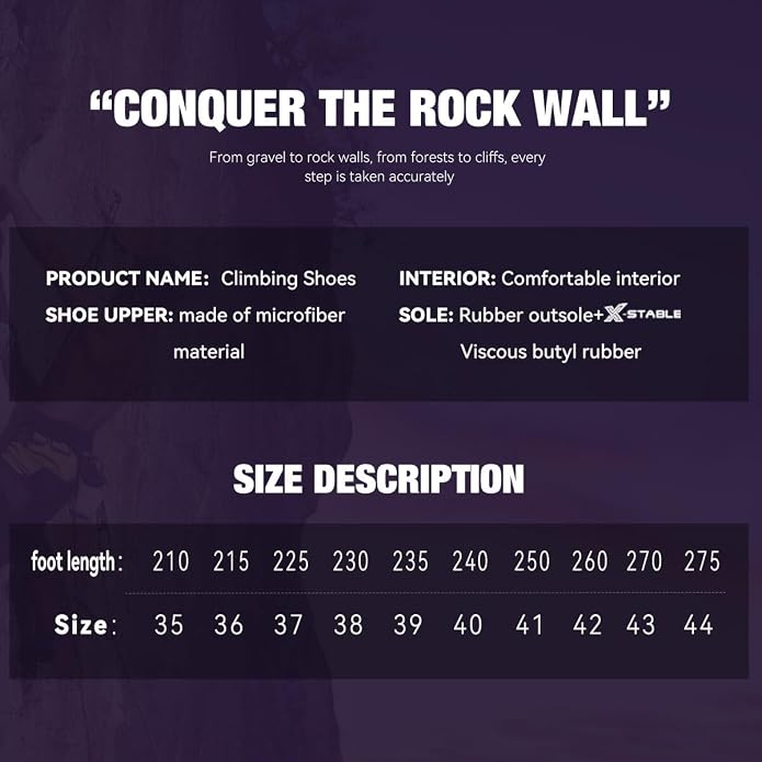 Climbing Shoes Men Lightweight Strong Anti-Slip Indoor Outdoor Rock Climbing Gym Training Beginner to Pro Performance