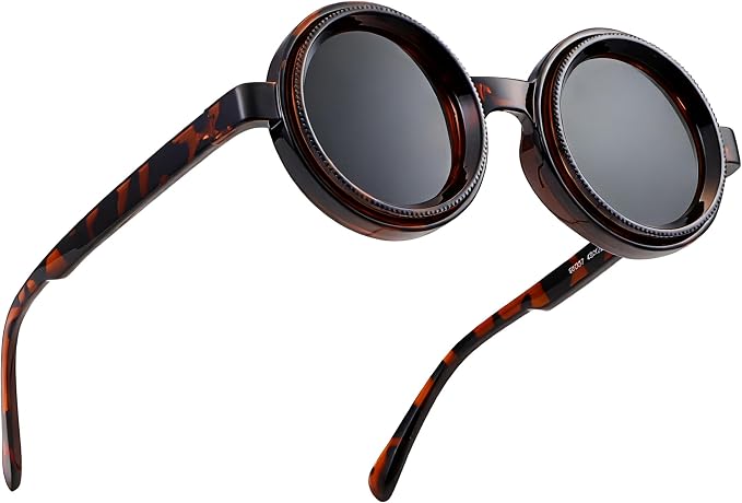 Polarized Adjustable Sunglasses HD Retro Round Glasses with ND Filter Lenses for Fishing/Street Photography Men Women