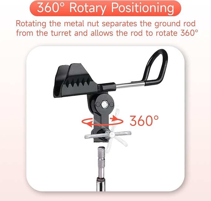 Fishing Pole Holder Upgraded 360° Adjustable Stainless Steel, Fishing Rod Holder for Ground, Heavy Duty Bank Fishing Outdoor Fishing Gear