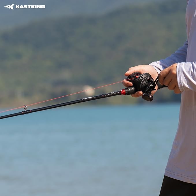 KastKing Brutus Twin-Tip Fishing Rod and Reel Combo, Baitcaster, Spinning & Spincast Combos, IM6 Graphite 2-Piece Rod with Backup Tip Section, EVA Handle, Durable & Sensitive, Freshwater Fishing