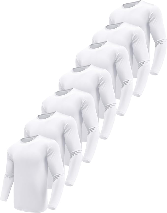 Men's 1, 3 or 5 Pack Performance Long Sleeve T-Shirts, UPF 50+ Sun Protection Shirts, Athletic Gym Workout Shirts for Running