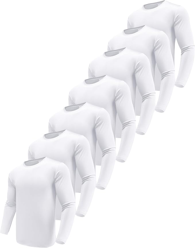 Men's 1, 3 or 5 Pack Performance Long Sleeve T-Shirts, UPF 50+ Sun Protection Shirts, Athletic Gym Workout Shirts for Running