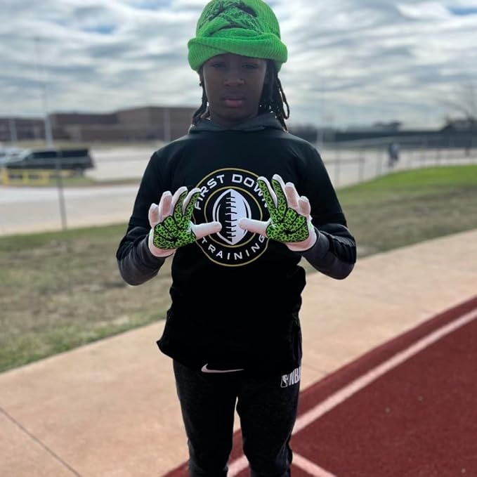 Grip Boost Football Gloves - Peace Stealth 6.0 Boost Plus Sticky Technology - Adult and Youth Football Gloves for Wide Receiver - Men's and Boys Sizes