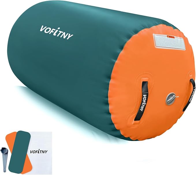 VOFiTNY Gymnastics Tumbling Equipment Air Barrel Inflatable Octagon Tumbler Roller Back-bend Trainer Cheerleading Without Pump