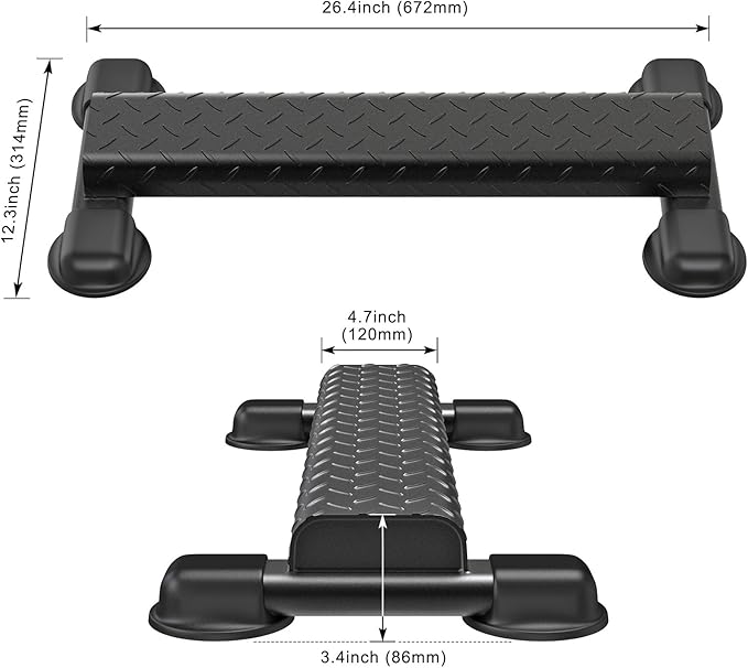 Steel Calf Raise Bar with Wider Anti-Slip Calf Raise Block, Rounded Edge Standing Calf Raise Machine for Calf Workout, Squat & Foot Stretch, 800 lbs Capacity