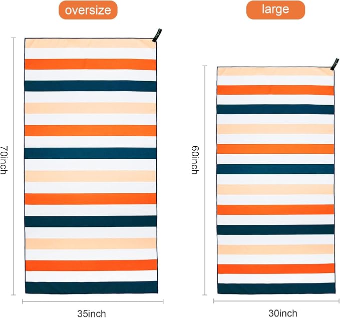 Exclusivo Mezcla 4 Pack Microfiber Quick Dry Beach Towels, Oversized Lightweight Sandfree Pool Towels for Swimming Camping Travel with Bagn (Multi, 35x70 Inches)