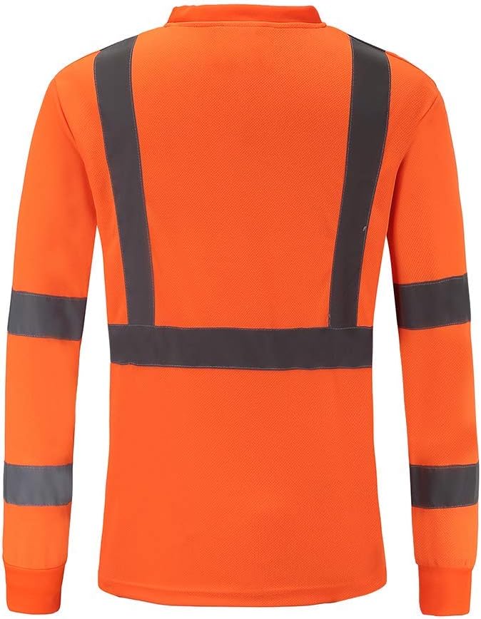 A-SAFETY Safety Shirt,High Visibility Work T Shirt Long Short Sleeve Class 3 (XS-6XL)