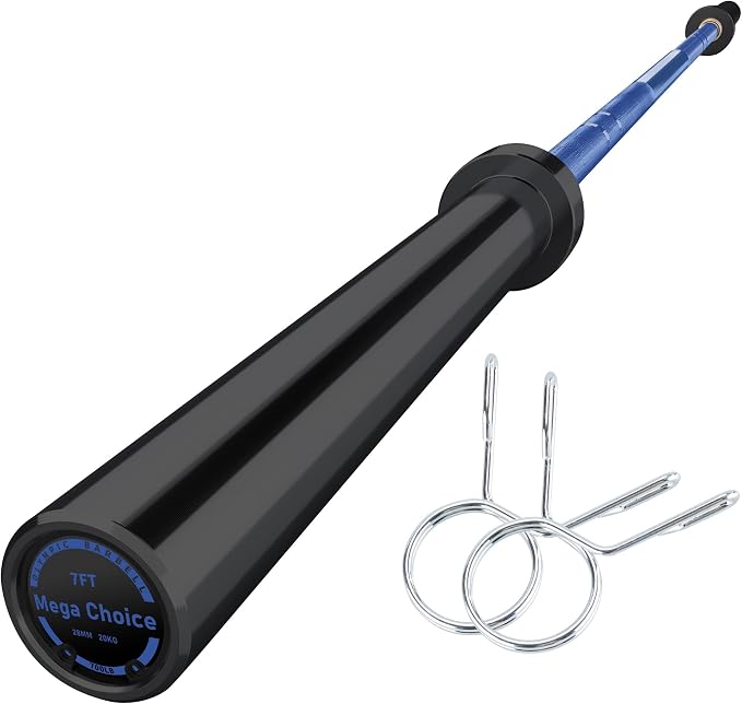 GaveeLife Olympic Barbell Bar for Weightlifting - 7FT Heavy Duty (1500LB/700LB), 4FT Short (500LB), 4FT EZ Curl Bar - Weight Bar Fit 2” Standard Weights - Home Gym Strength Training