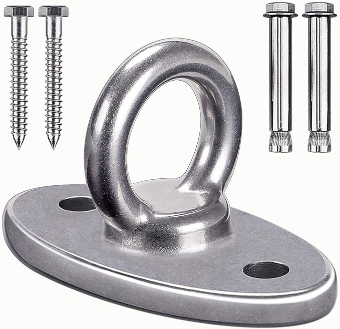 SELEWARE Ceiling Mount Cast Stainless Steel Swing Hanger Wall Anchor Hanging Yoga Swing Hammock Chair Suspension Straps Heavy Bag and More