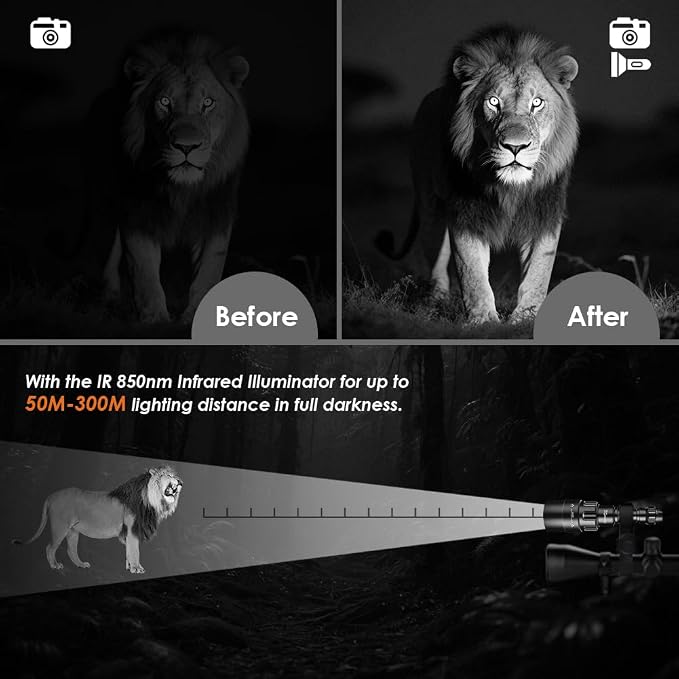 1605 850nm IR Illuminator Flashlight Lights for Night Vision Zoomable LED Infrared Flashlight Light Rechargeable Illuminator with Rapid Focus & Dimmer Switch