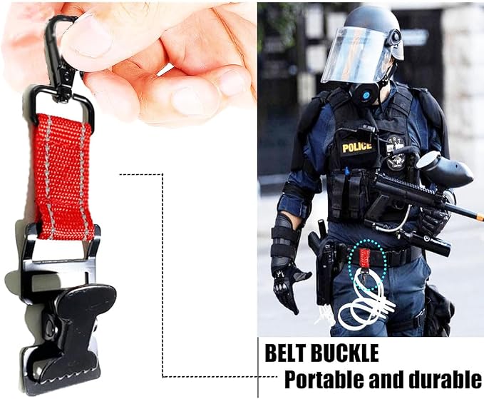 ZHIRONGFA Firefighter Glove Clip Holder for Work Gear, Safety Rescue Alligator Clip, 5 Pack, 6 Inch (Red)