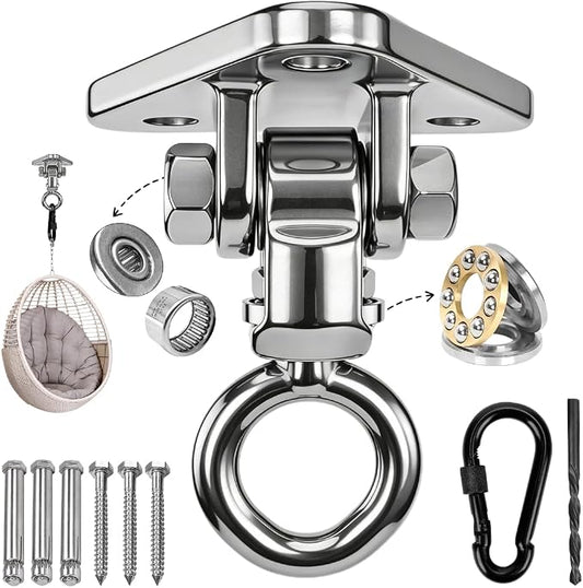 Heavy Duty Swing Hangers Kit, Hanging Snap Hooks Screws Bolt, Swing Set Bracket for Playground Porch Patio Yoga Seat Indoor Outdoor Ceiling Mount
