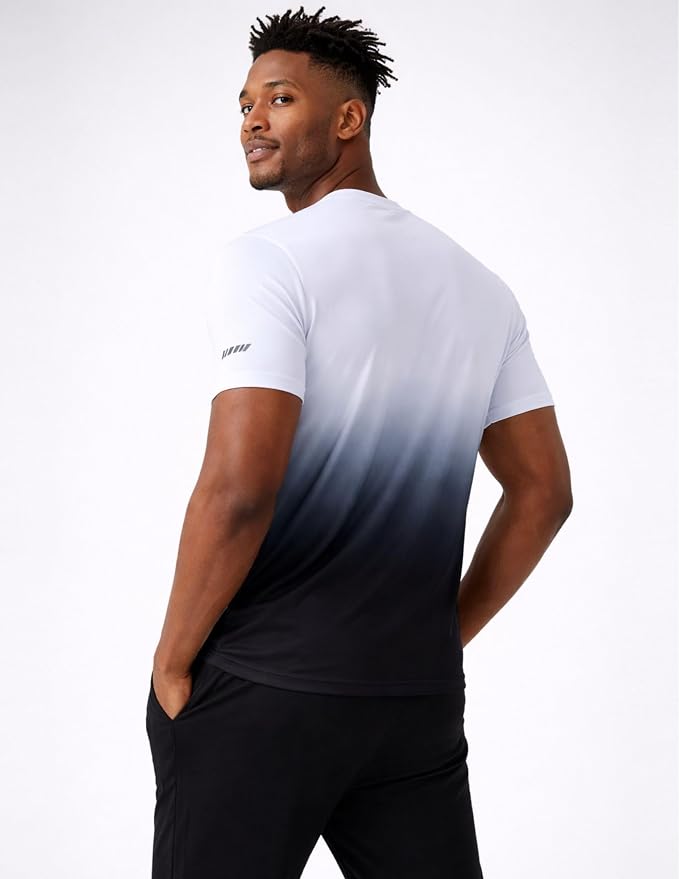 5 Pack Men’s Active Quick Dry Crew Neck T Shirts | Athletic Running Gym Workout Short Sleeve Tee Tops Bulk