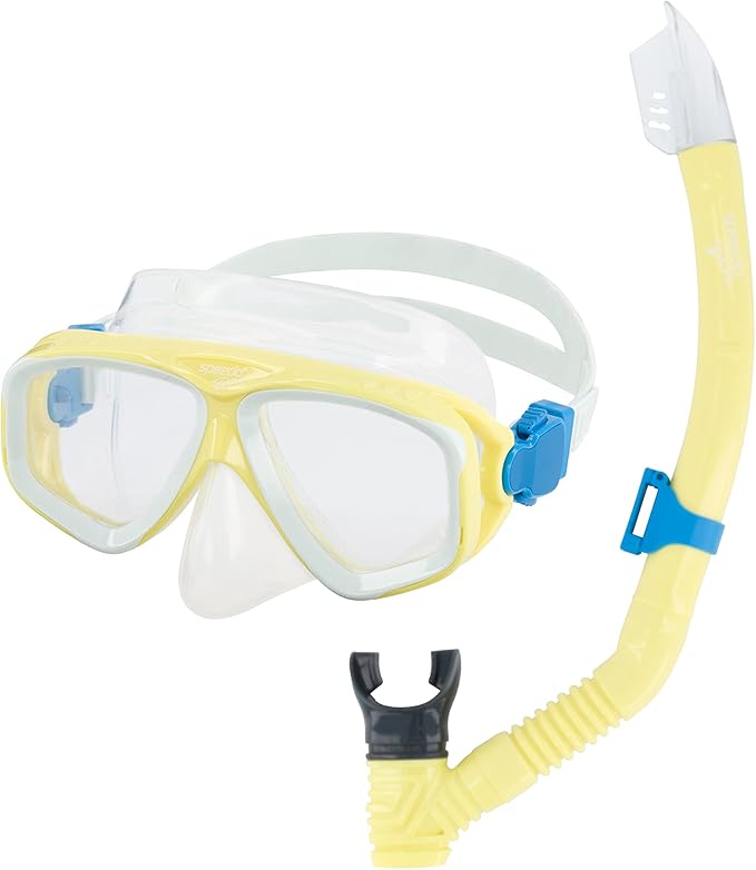 Speedo Unisex-Adult Swim Snorkel Dive Mask Anti-Fog with Nose Cover Adventure Series