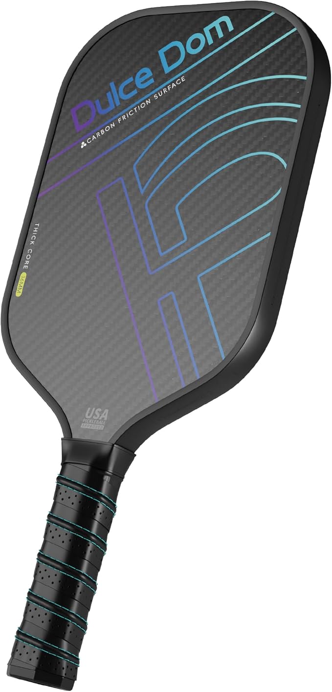 Dulce DOM Pickleball Paddles Set of 2/4 - USAPA Approved, 4 Indoor Outdoor Pickleball Balls, Fiberglass Surface Paddle Racket with Cover Bag, Ideal Training Equipment Gift for Men & Women
