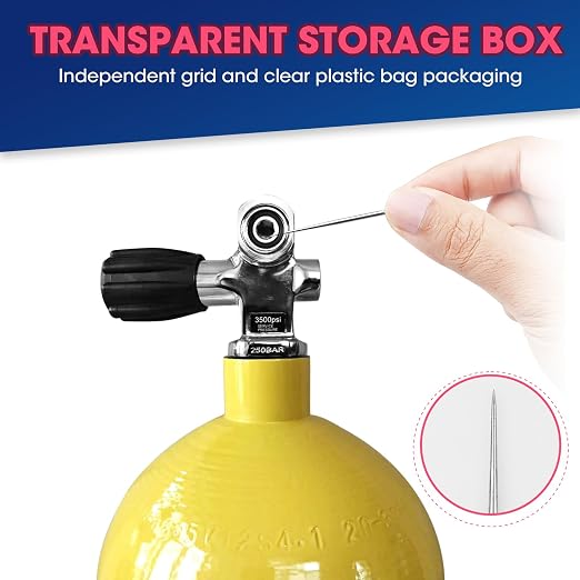 Scuba O Ring Kit 170 Pcs, FKM90 Scuba Diving O Rings with 2 Stainless Steel O-Ring Pick Set for Accurate Selection, Removal and Replacement for Dive Hose Diving Tank Scuba Gear