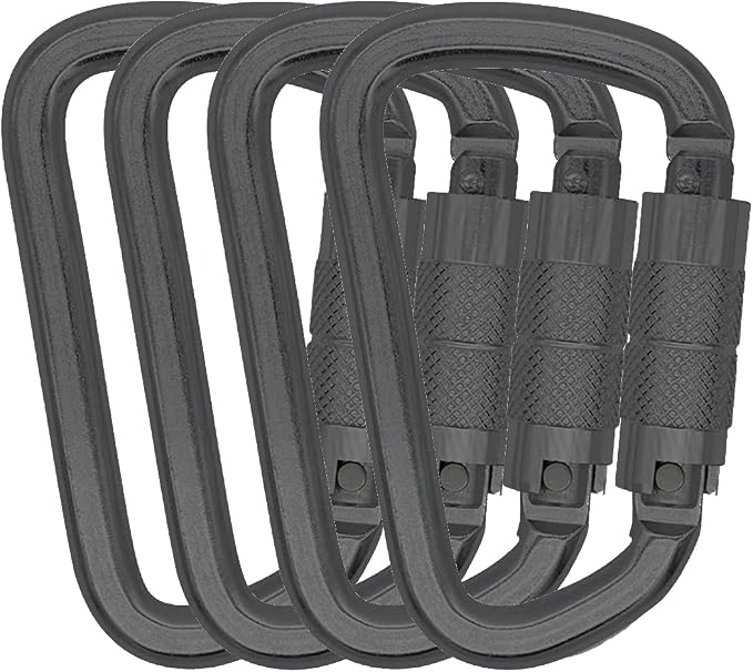 Auto Locking Carabiner 30KN=6500lbs Heavy Duty Large Clip Climbing Carabiner Twist Lock Carabiners for Rock Climbing, Camping, Gym,Rescue (CE Rated,D Shape)