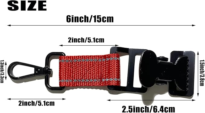 ZHIRONGFA Firefighter Glove Clip Holder for Work Gear, Safety Rescue Alligator Clip, 5 Pack, 6 Inch (Red)