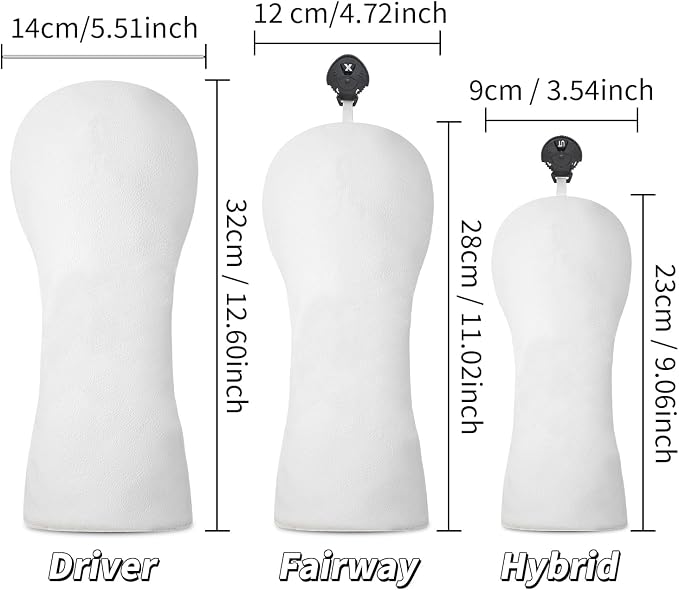 Golf Accessories Golf Club Covers for Driver, Fairway, Hybrids - Golf Driver Headcover/Golf Fairway Wood Head Cover/Hybrid Headcover for Men/Women Golfer