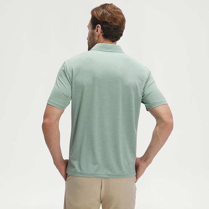 M MAELREG Men‘s Golf Shirts Short Sleeve Ultra-Light Soft Performance Quick Dry Athletic with UPF 30+ Polo Shirts for Men