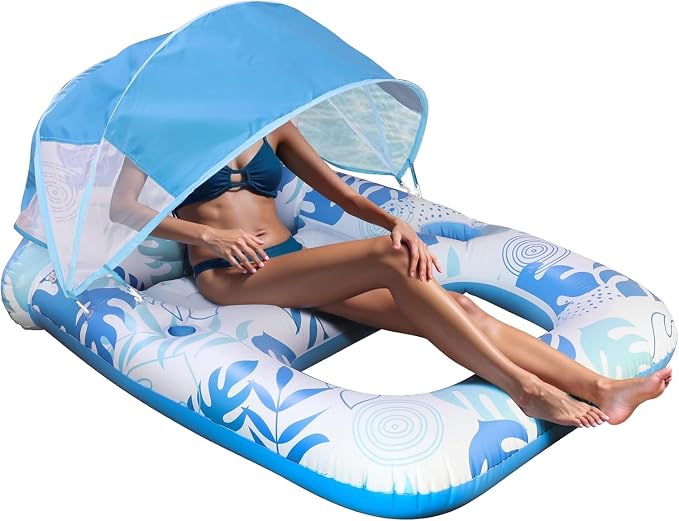 Inflatable Tanning Pool Lounger Float for 2 Person