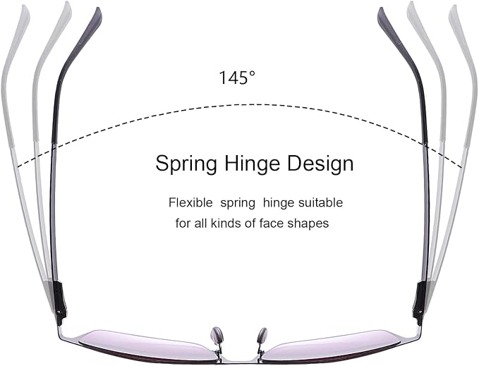 Full Reading Glasses UV Protection Spring Hinge Sunglasses Anti Blue Light Sun Readers for Men and Women Non Bifocal