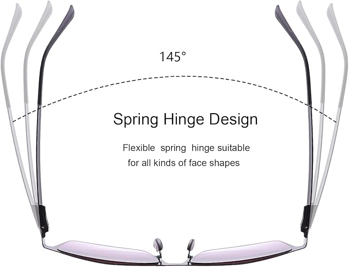 Full Reading Glasses UV Protection Spring Hinge Sunglasses Anti Blue Light Sun Readers for Men and Women Non Bifocal