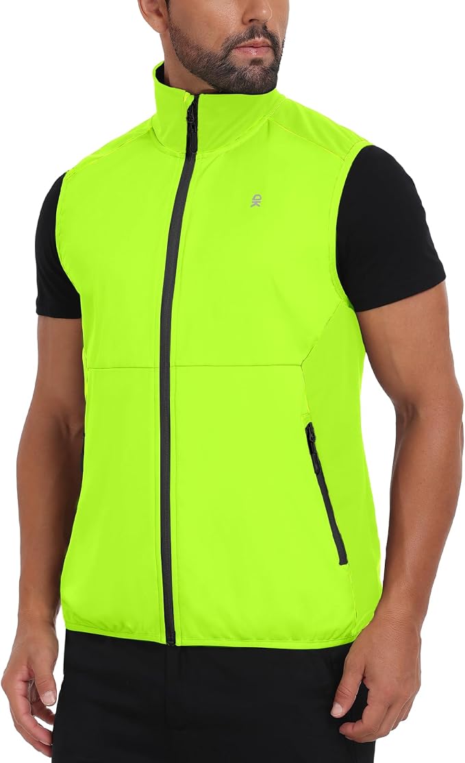 Little Donkey Andy Men's Water-resistant Outerwear Vests, Stretch Windproof Vest for Cycling, Running, Golf