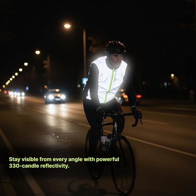 ReflecToes Reflective Safety Vest for Night Visibility – Hi Vis Running & Cycling Gilet – Lightweight, Breathable Outer Layer