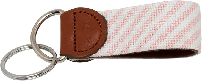 Leather Hand-Stitched Needlepoint Key Fob or Key Chain