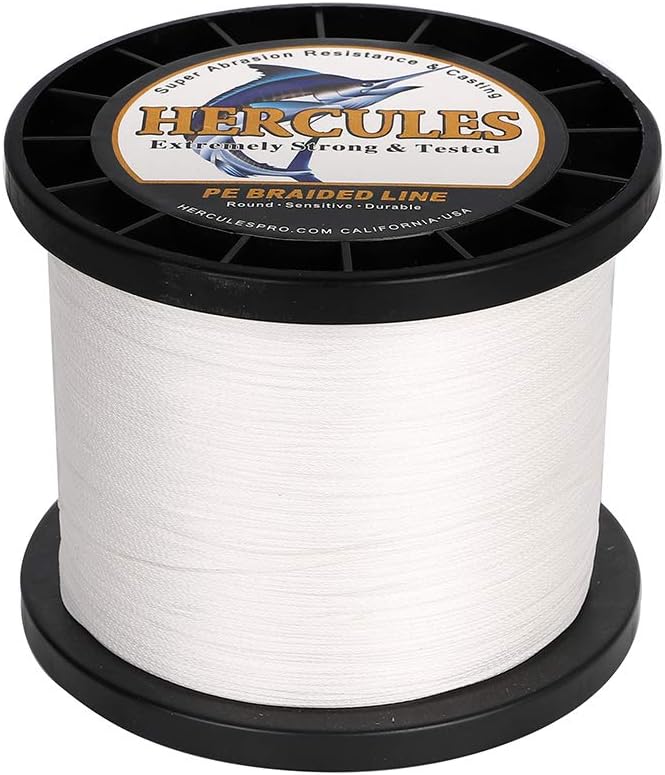 HERCULES Cost-Effective Super Cast 8 Strands Braided Fishing Line 10LB to 300LB Test for Salt-Water,109/328/547/1094 Yards(100M/300M/500M/1000M),Diam.#0.12MM-1.2MM,Hi-Grade Performance,Variety Colors