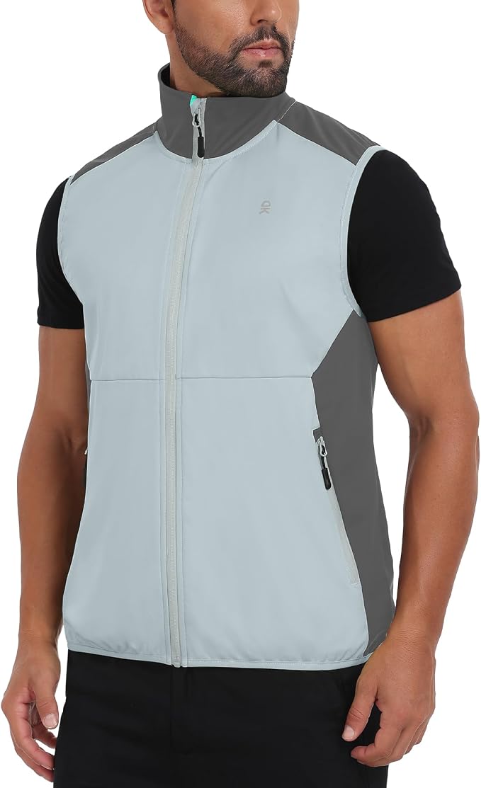Little Donkey Andy Men's Water-resistant Outerwear Vests, Stretch Windproof Vest for Cycling, Running, Golf