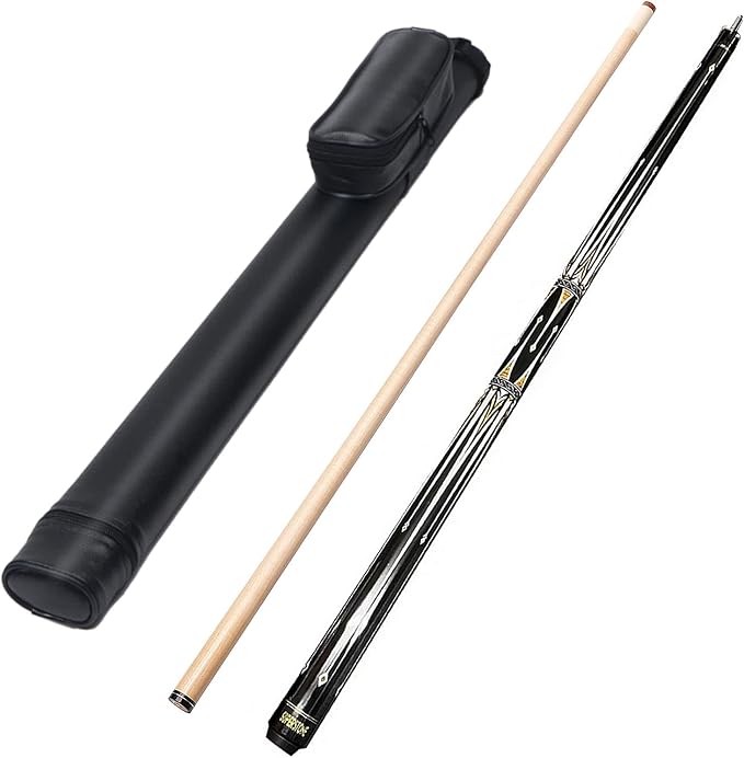 SUPERDIAMOND Pool Cue Stick Set Billiard Cue Sticks with Hard Case, 2-Pieces 58" Pool Table Sticks, 12.5 mm Tip Pool Queue,Pool Stick Set for Home Recreation, Billiards Clubs, Training