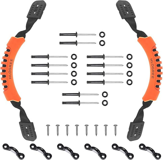 HLOGREE Kayak Handles 2/4 Pack,Kayak Carry Handle with Rivets,Kayak Replacement Handles,Kayak Handles for Emotion/Pelican/Hobie/Lifetime/sit on top/Ocean/Wilderness Accessories,Kayak Parts