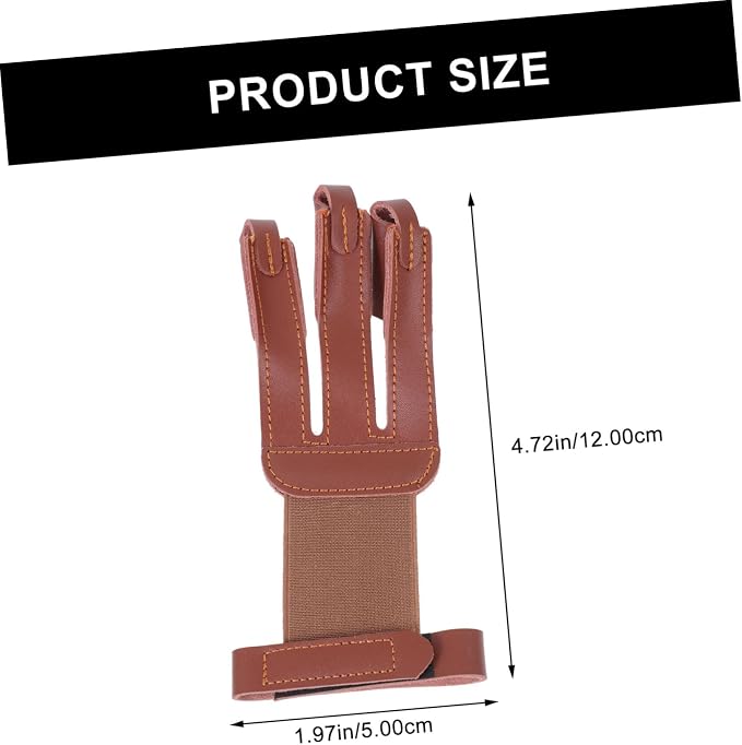 Toddmomy Finger Guard Archery Glove Recurve Bow Finger Protector Brown Gloves Thumb Protector Archery Finger