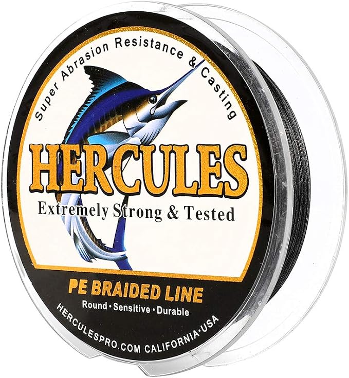HERCULES Cost-Effective Super Cast 8 Strands Braided Fishing Line 10LB to 300LB Test for Salt-Water,109/328/547/1094 Yards(100M/300M/500M/1000M),Diam.#0.12MM-1.2MM,Hi-Grade Performance,Variety Colors