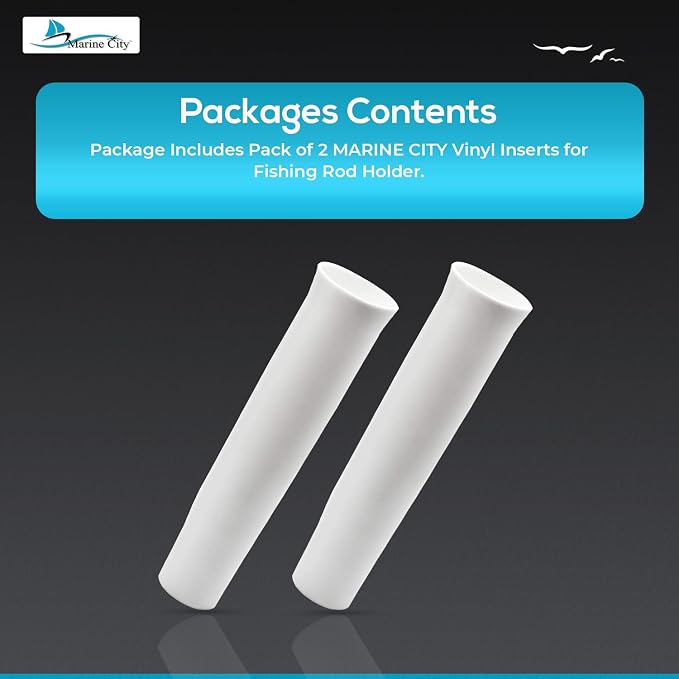 MARINE CITY Vinyl Inserts for Fishing Rod Holder White Plastic Strong and Durable Heavy Duty Easy Rod Secures Placement for Boat Marine