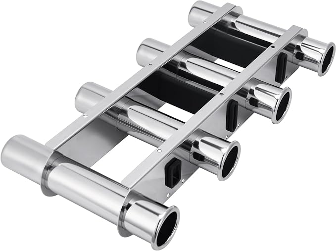 4 Tube Fishing Rod Holder & Boat Organizer Rod Rack Stainless Steel Fishing Rod Bracket Tube-linked Fishing Accessories