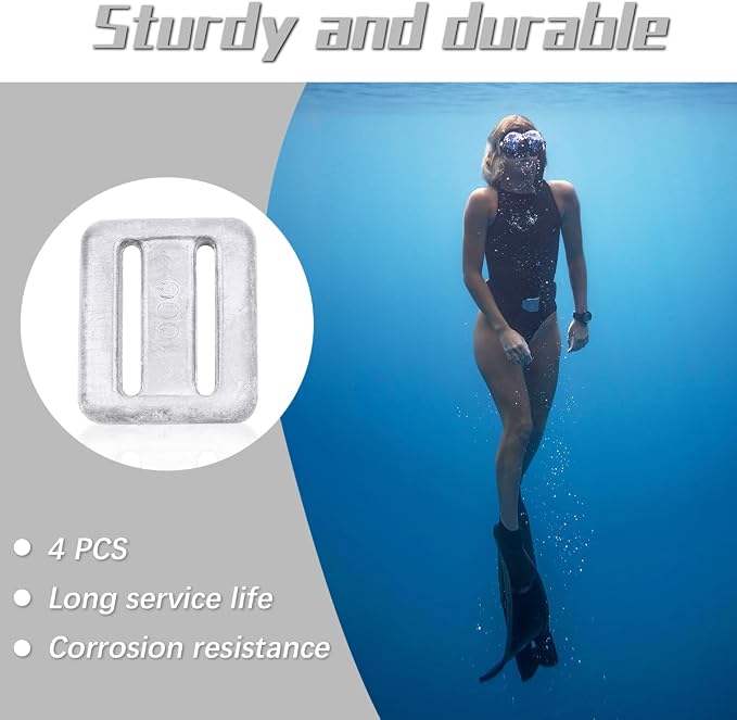 5 Pcs 2.2 lb Scuba Weight Belt Set, Diving Weight Belt with Metal Block Buckle Dive Weights Nylon Dive Belt Suitable for Free Diving