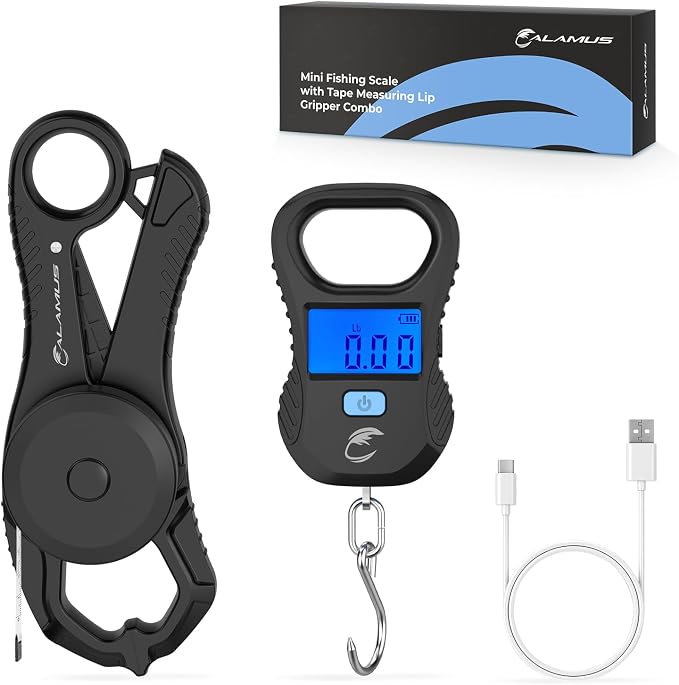 Calamus DriftWave Fishing Tool Kit | Multi-Function Tool Kit, Corrosion-Resistant Pliers, Fish Lip Gripper with Tape Measure, Digital Fish Scale, Fishing Gear