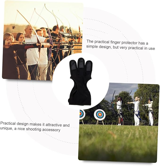 HANABASS 2pcs Archery Finger Stall Two Fingers Glove Wear-Resistant Archery Equipment Gloves