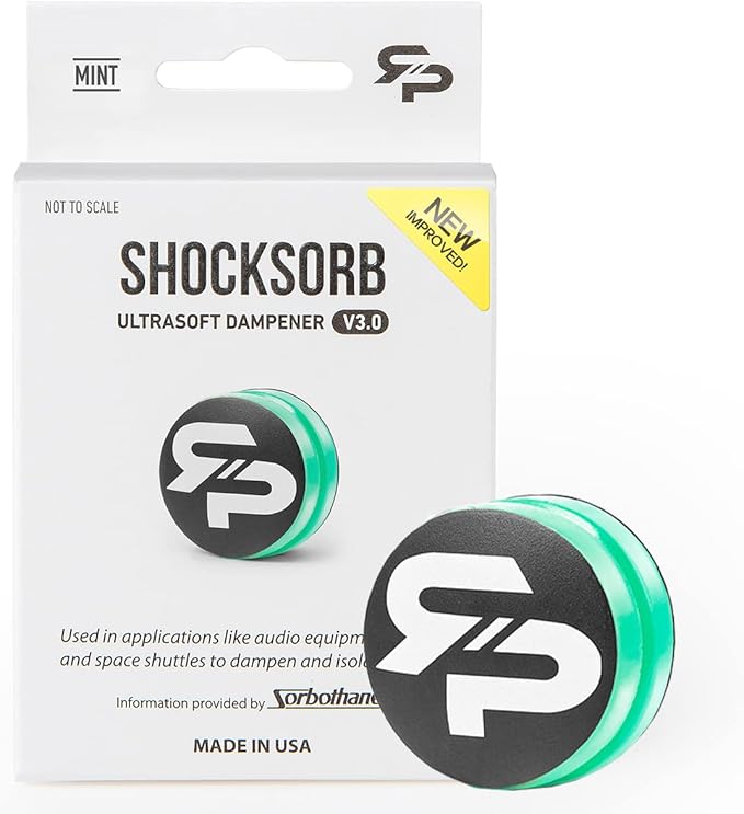 RTP Tennis Racket Vibration Dampener - ShockSorb Original or Ultrasoft V3 The Only Dampener Made for Pain Relief - Handcrafted with Patented Material Sorbothane Made in USA - 1 Pack Limited Warranty
