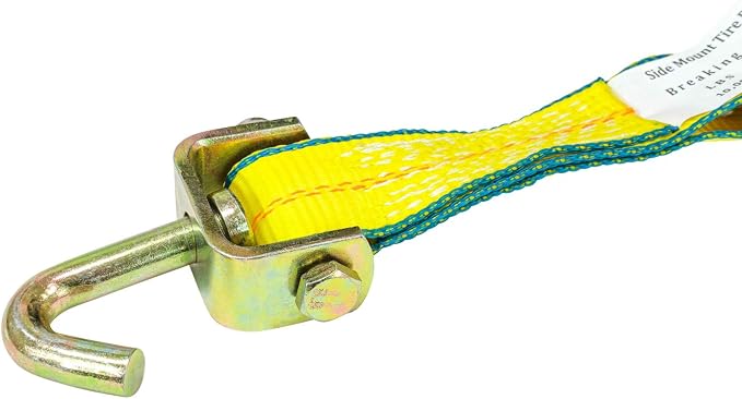 Mytee Products 2" x10' Lasso Ratchet Strap with J Finger Hook Wheel Net Auto Tow Towing Car Hauler Down
