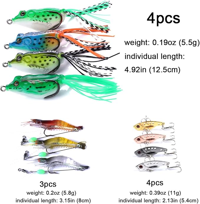Fishing Lures Kit Minnow Popper Crank Baits Freshwater Bass Fishing Baits Set