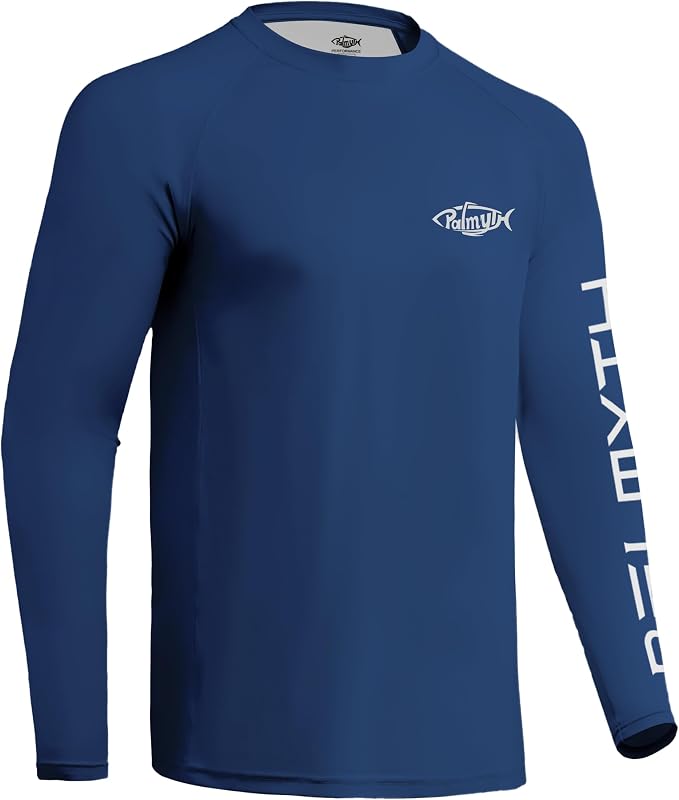 Palmyth Fishing Shirts for Men Long Sleeve UPF 50+ T Shirt Sun Protection | Quick Dry, Sun Protection, Myth-Cool Fabric, Fish Print, Moisture Wicking, Stretchy, Breathable, Fishing,Boating,Outdoor Wear