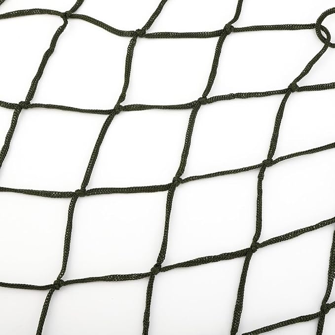 Outdoor Camping Hammock Single Person Breathable Nylon Mesh Net with Rope Lightweight Compact for Hiking Beach Garden Travel(Green)