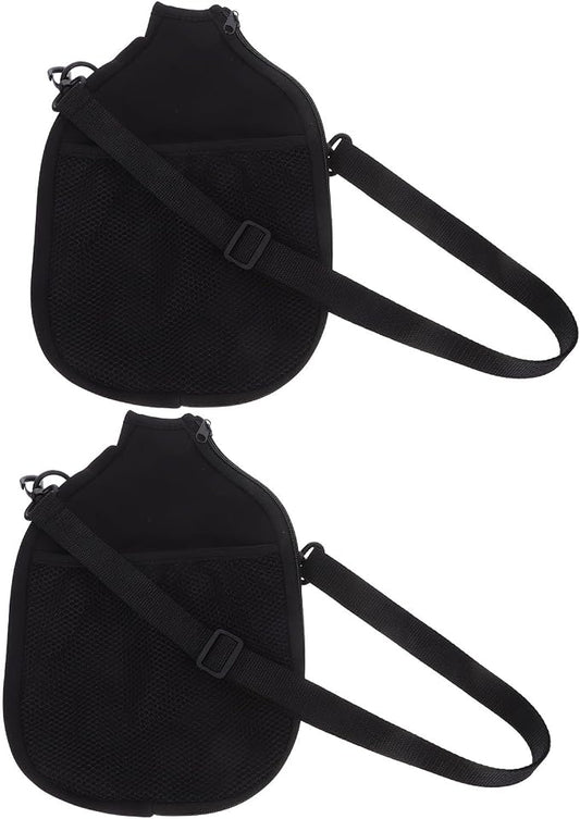 POPETPOP Tennis Racket Protective Cover Set and Shoulder Strap 2pcs with Neoprene Material, Oxford Cloth Mesh Storage Bag Portable Design for Travel and Rainy Days, Applicable Paddle