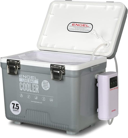 ENGEL Live Bait Cooler PRO for Fishing - Portable Minnow and Bait Bucket with Lithium-Ion Rechargeable Aerator