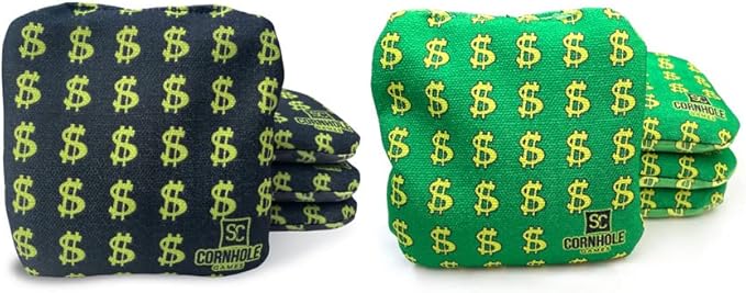 Professional Dual Sided Cornhole Bags- 16 oz 6x6 w/Premium Resin Fill - Official Tournament Slide/Stick Pro Bean Bags - Regulation/Approved